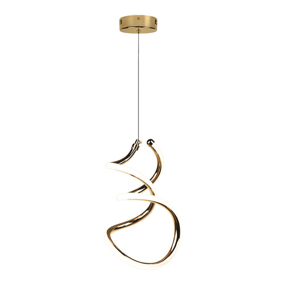 Pendente LED Espiral 365 mm 18 W 3000 K Bivolt Dourado 60253082 Blumenau Iluminação