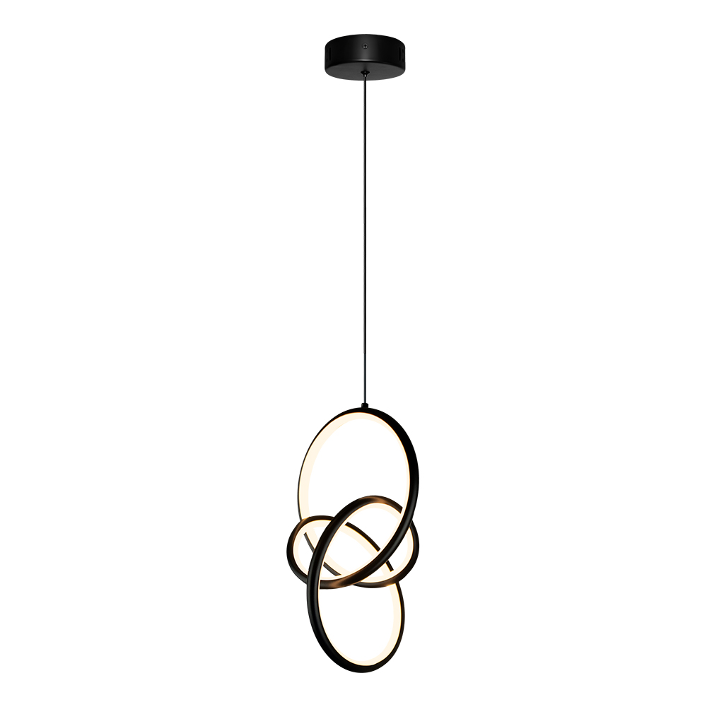 Pendente LED Onda 325 mm 24 W 3000 K Bivolt Preto 60213001 Blumenau Iluminação