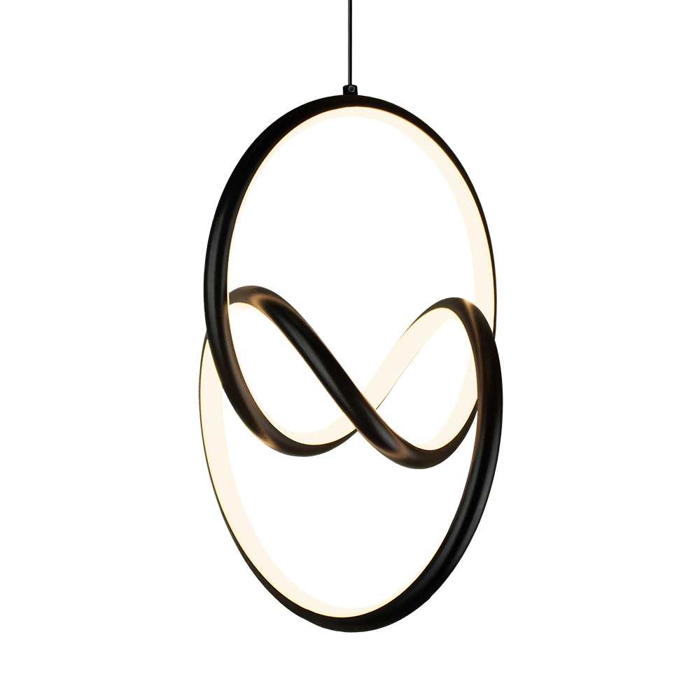 Pendente LED Onda 325 mm 24 W 3000 K Bivolt Preto 60213001 Blumenau Iluminação