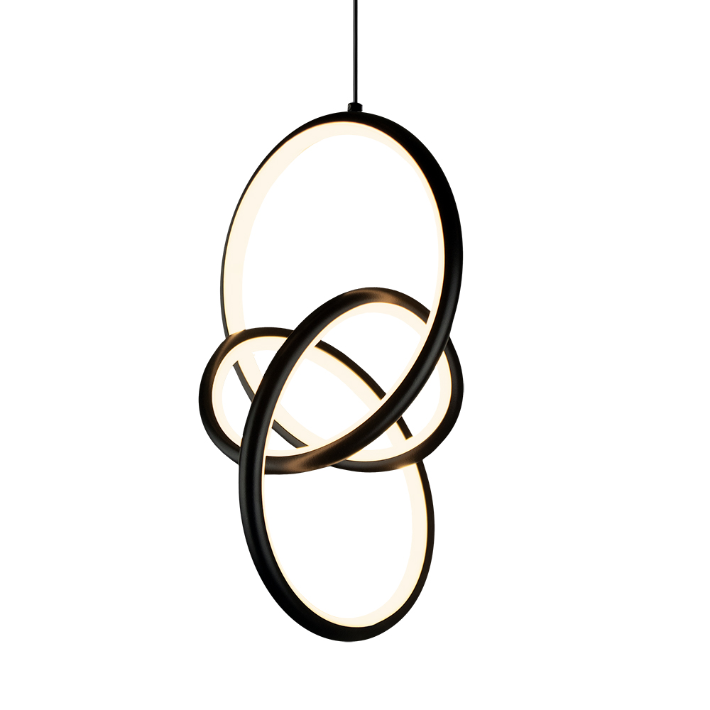 Pendente LED Onda 325 mm 24 W 3000 K Bivolt Preto 60213001 Blumenau Iluminação