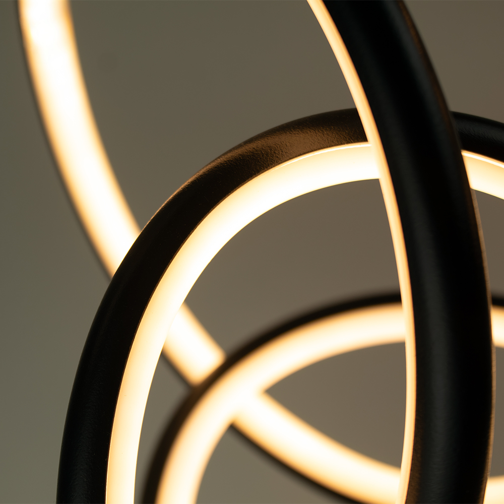 Pendente LED Onda 325 mm 24 W 3000 K Bivolt Preto 60213001 Blumenau Iluminação