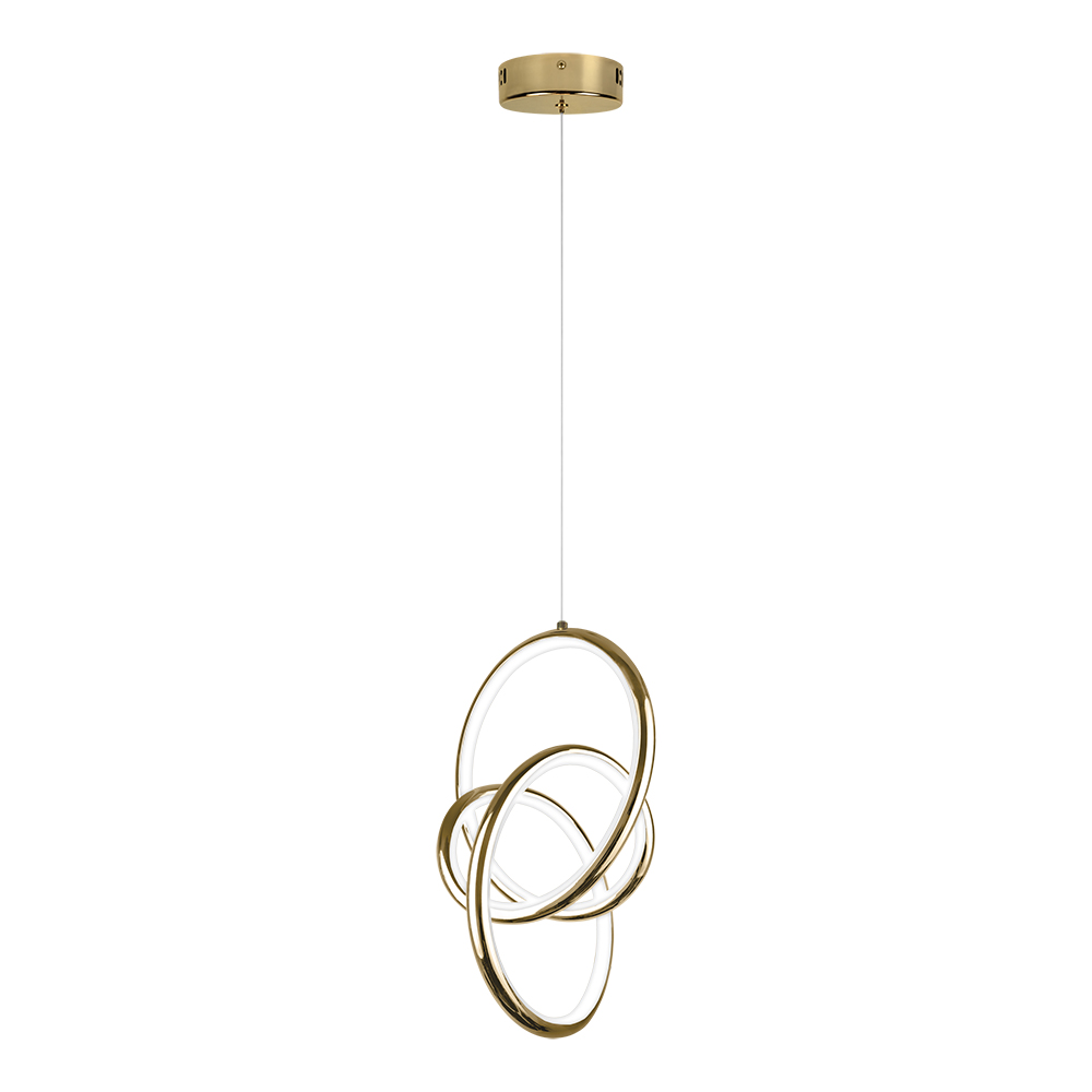 Pendente LED Onda 325 mm 24 W 3000 K Bivolt Dourado 60213082 Blumenau Iluminação
