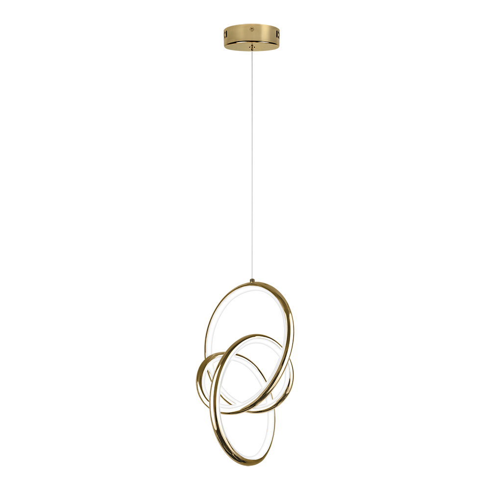 Pendente LED Onda 325 mm 24 W 3000 K Bivolt Dourado 60213082 Blumenau Iluminação