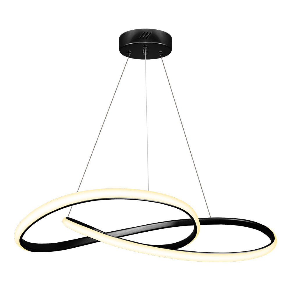 Pendente LED Laço 570 mm 36 W 3000 K Bivolt Preto 60263001 Blumenau Iluminação