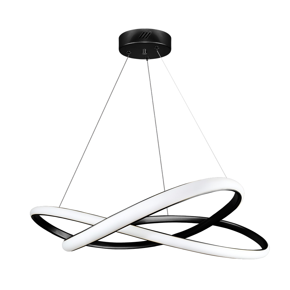 Pendente LED Laço 570 mm 36 W 3000 K Bivolt Preto 60263001 Blumenau Iluminação