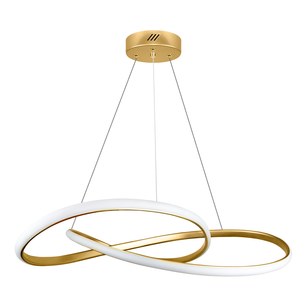 Pendente LED Laço 570 mm 36 W 3000 K Bivolt Dourado 60263082 Blumenau Iluminação