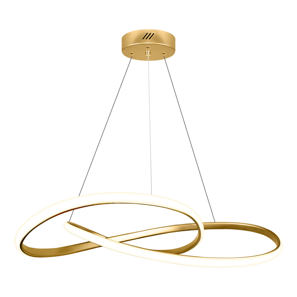 Pendente LED Laço 570 mm 36 W 3000 K Bivolt Dourado 60263082 Blumenau Iluminação