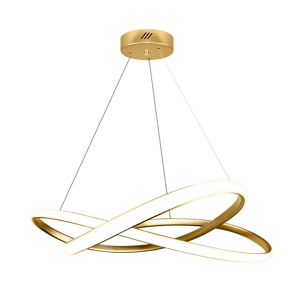 Pendente LED Laço 570 mm 36 W 3000 K Bivolt Dourado 60263082 Blumenau Iluminação