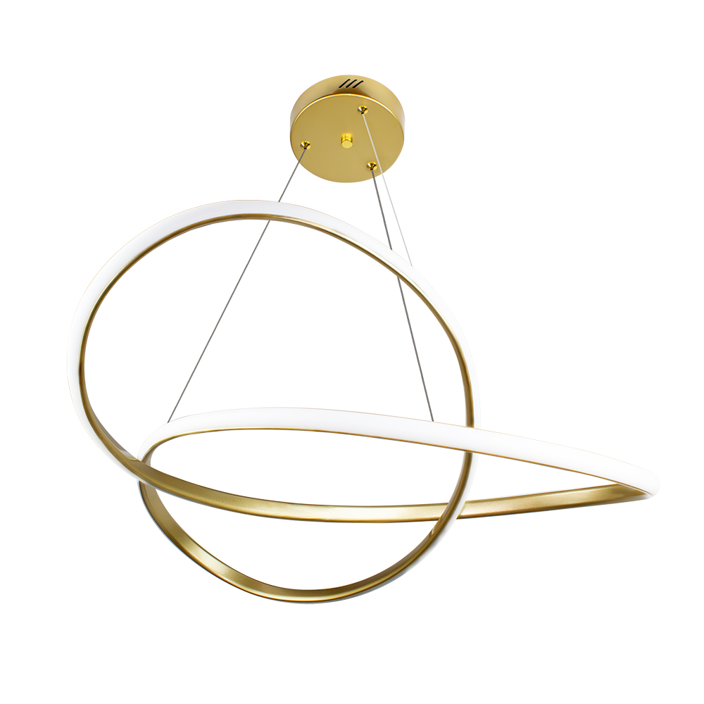 Pendente LED Laço 570 mm 36 W 3000 K Bivolt Dourado 60263082 Blumenau Iluminação