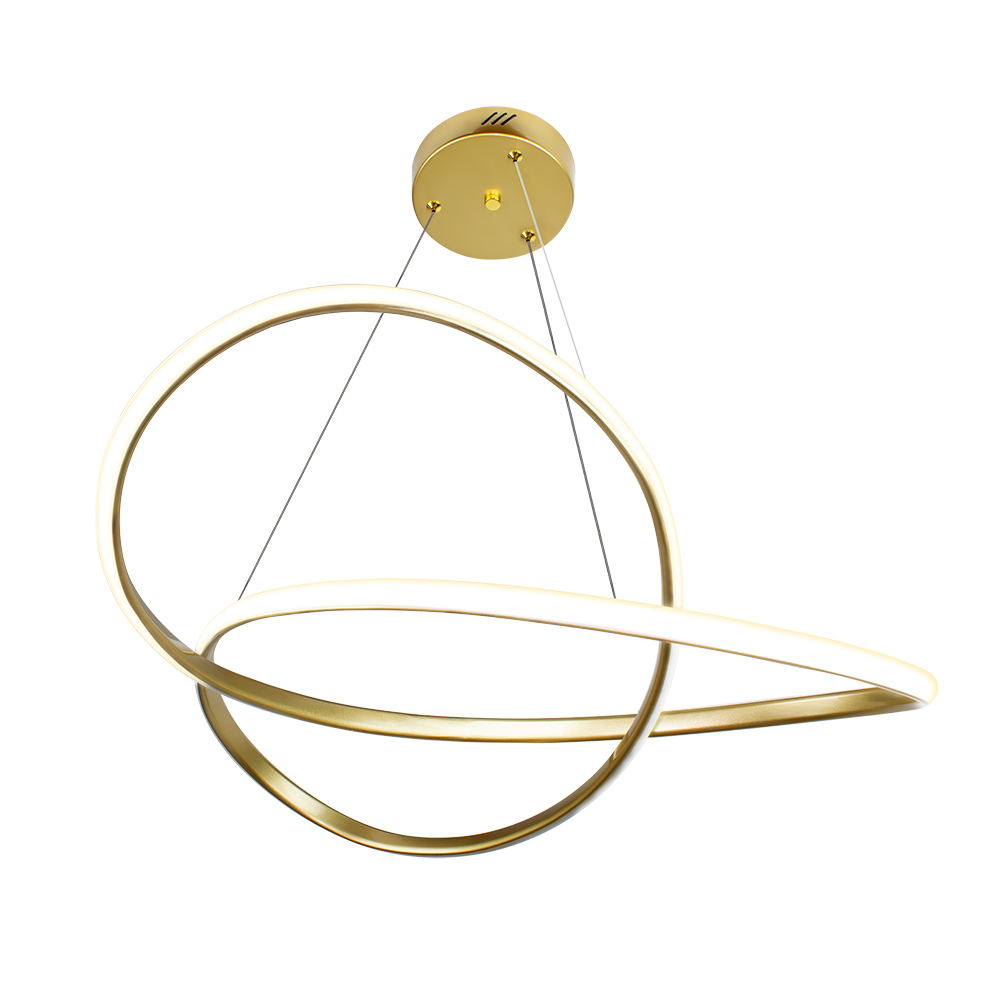 Pendente LED Laço 570 mm 36 W 3000 K Bivolt Dourado 60263082 Blumenau Iluminação