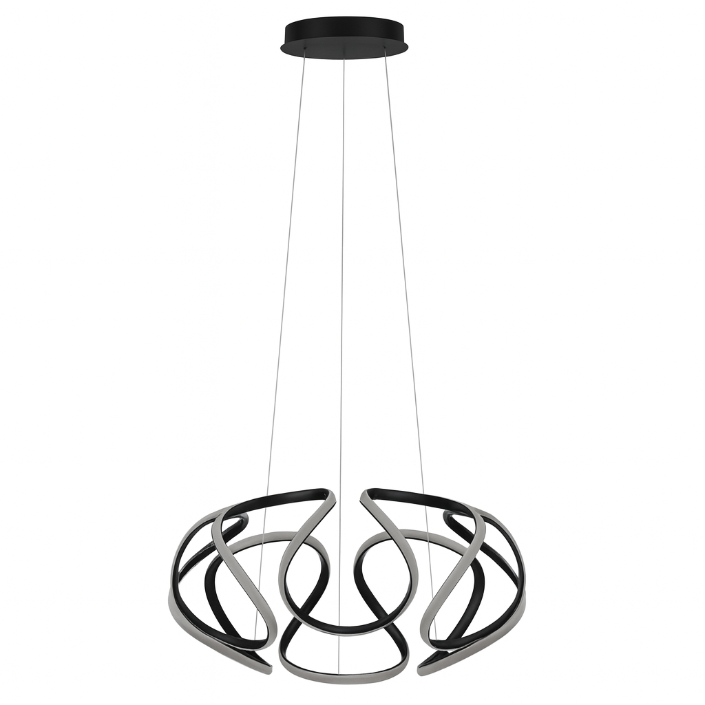 Pendente LED Salerno 60 W 3000 K Preto PD621/BK Kin Light
