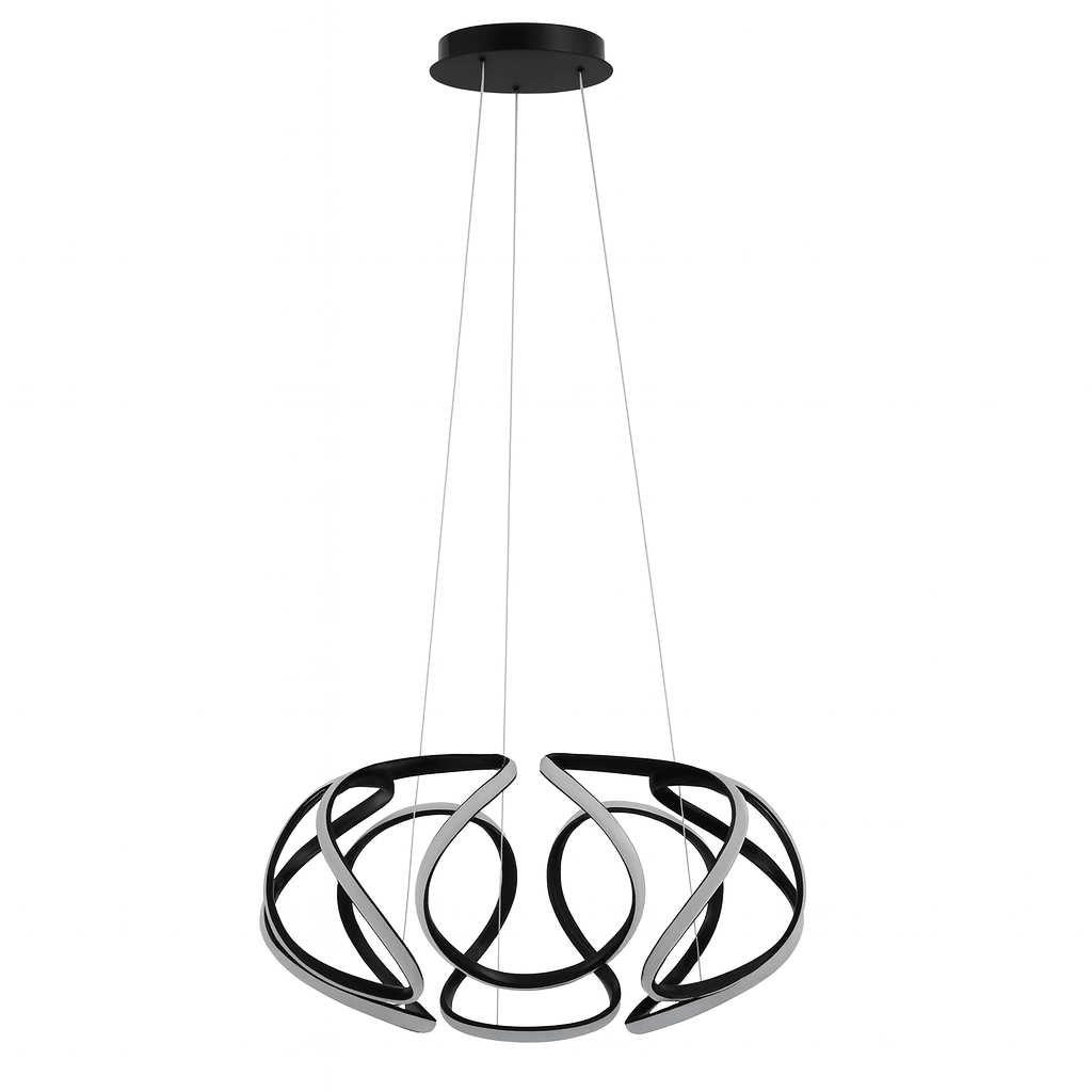 Pendente LED Salerno 60 W 3000 K Preto PD621/BK Kin Light