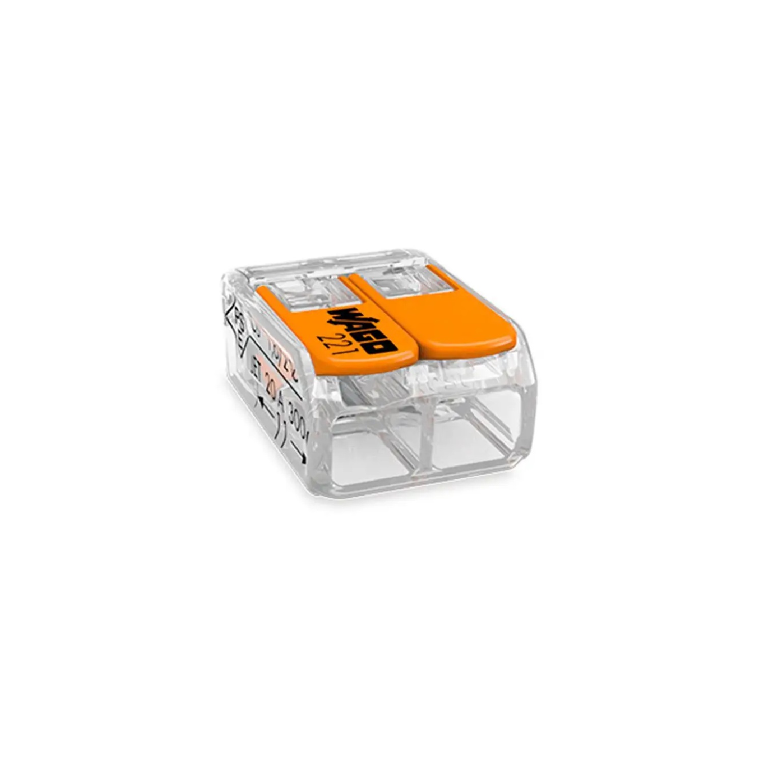Conector de Emenda WAGO 2 Polos 0,14 a 4 mm² 32 A 221-412