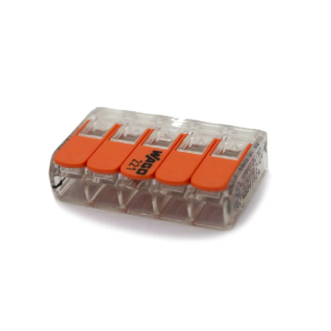 Conector de Emenda WAGO 5 Polos 0,14 a 4 mm² 32 A 221-415