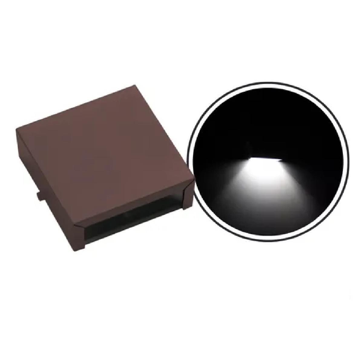 Arandela de Alumínio 2 Focos Frente Lisa 12 x 12 x 5 1x G9 Marrom MOD103EMR Foco Iluminação