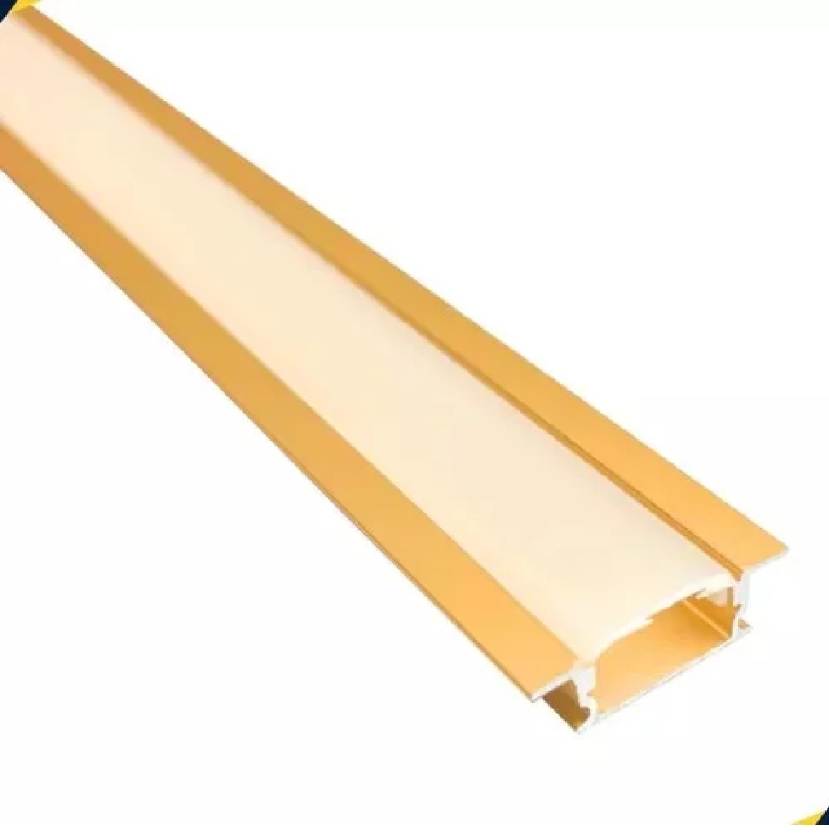 Perfil de Alumínio de Embutir para Fita LED 2 m Dourado EBFIL61238 Embuled