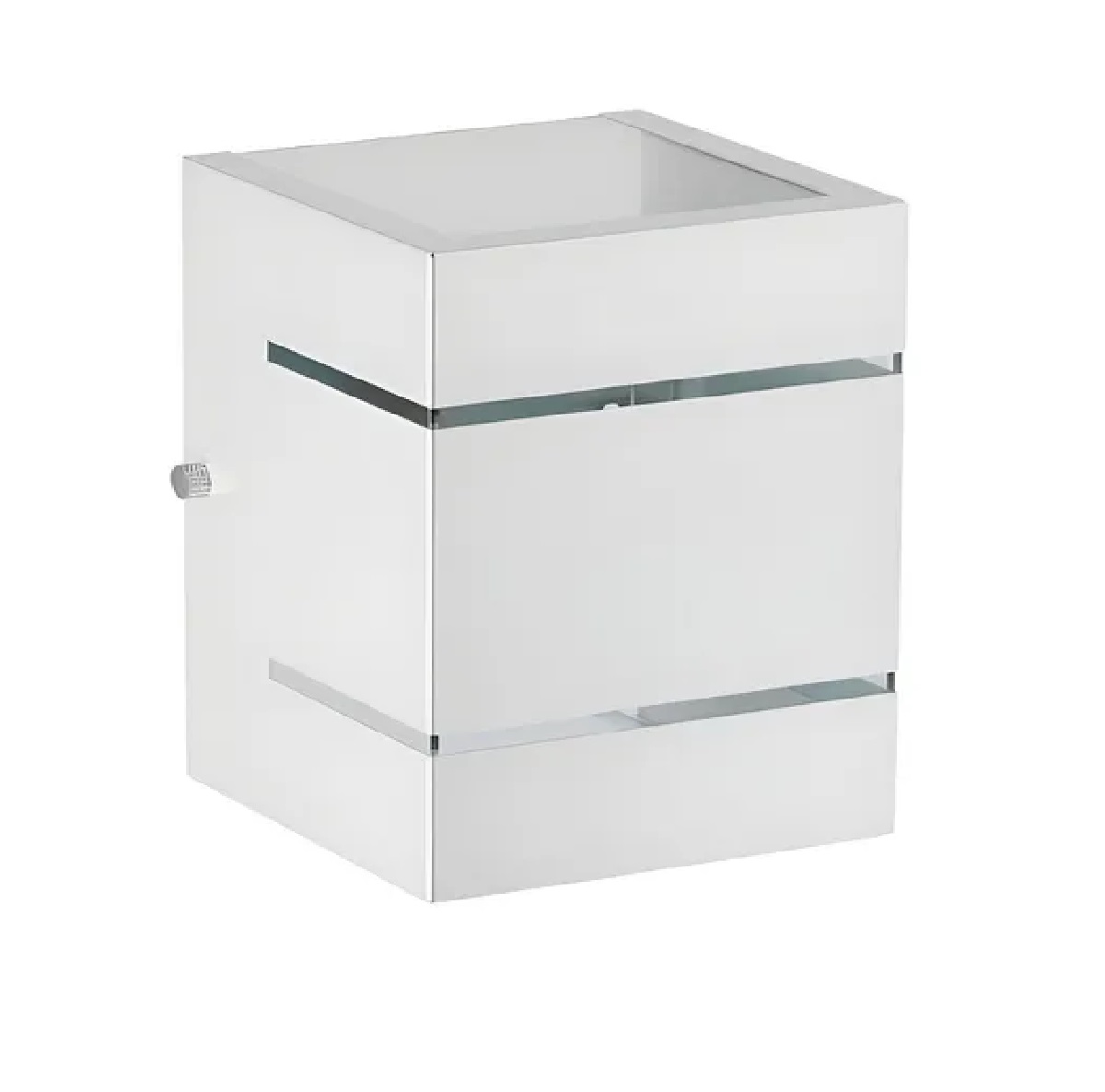 Arandela de Alumínio 2 Focos 3 Frisos 16 x 12 x 9 1x E27 Branco MOD104BR Foco Iluminação