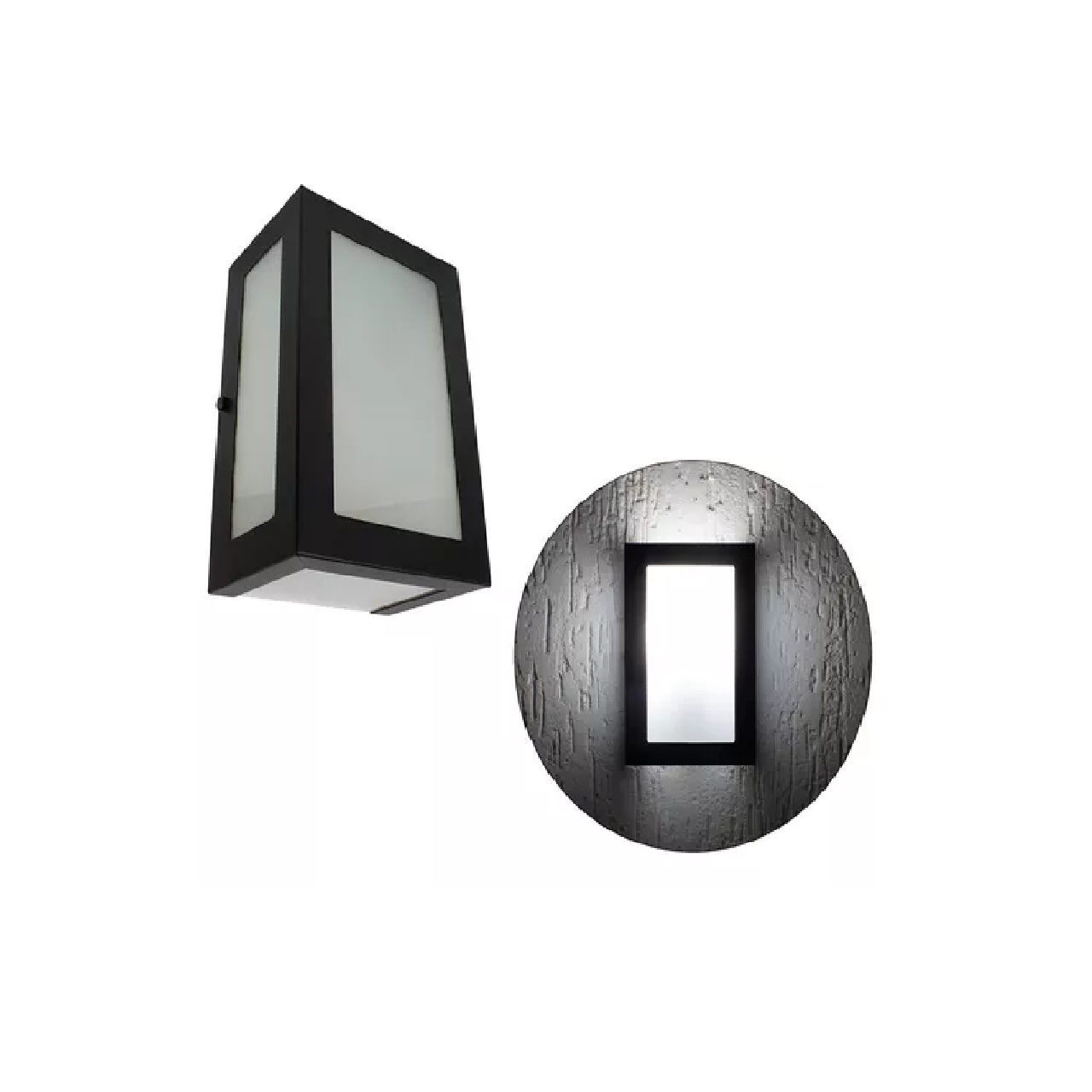 Arandela de Alumínio 2 Focos 5 Placas De Vidro 20 x 12 x 9 1x E27 Preto MOD1025BIPT Foco Iluminação
