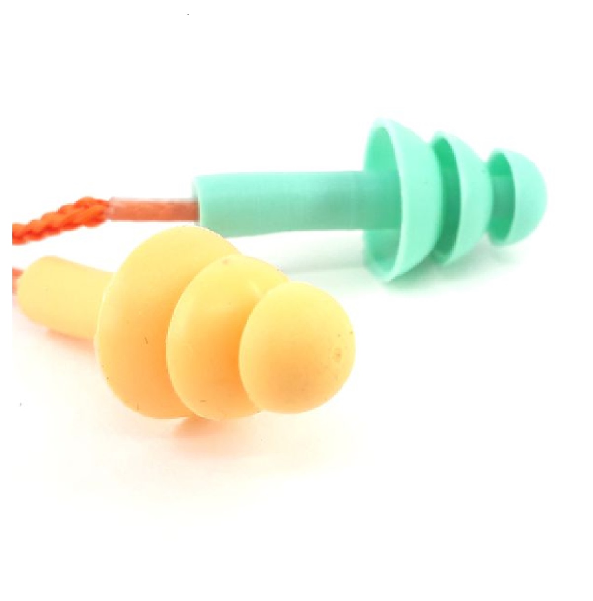 Protetor Auricular de Silicone Bicolor com Cordão de Algodão 274.0002 Amatools