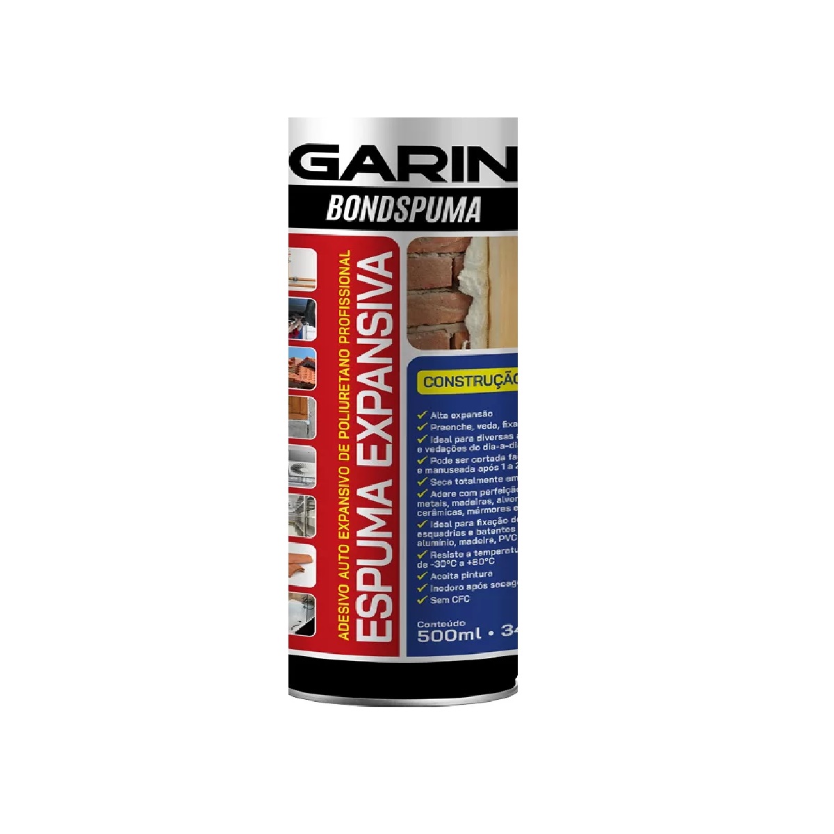 Espuma Poliuretano Expansiva 500 ml/340 g Garin Bsp-340