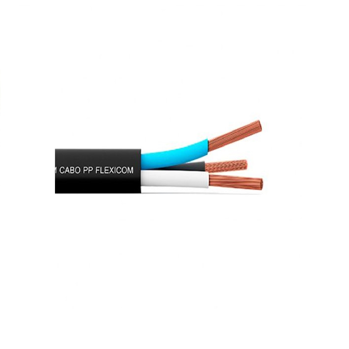 Cabo PP Flexível 3 x 2,5 mm² 500 V Rolo 100 m Cobrecom