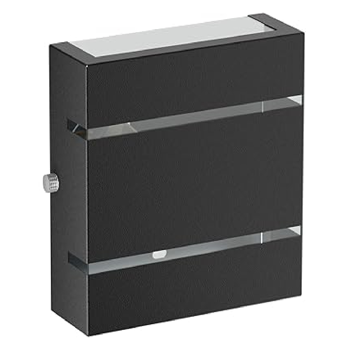 Arandela de Alumínio 2 Focos 3 Frisos 16 x 12 x 9 1x E27 Preto MOD104PT Foco Iluminação