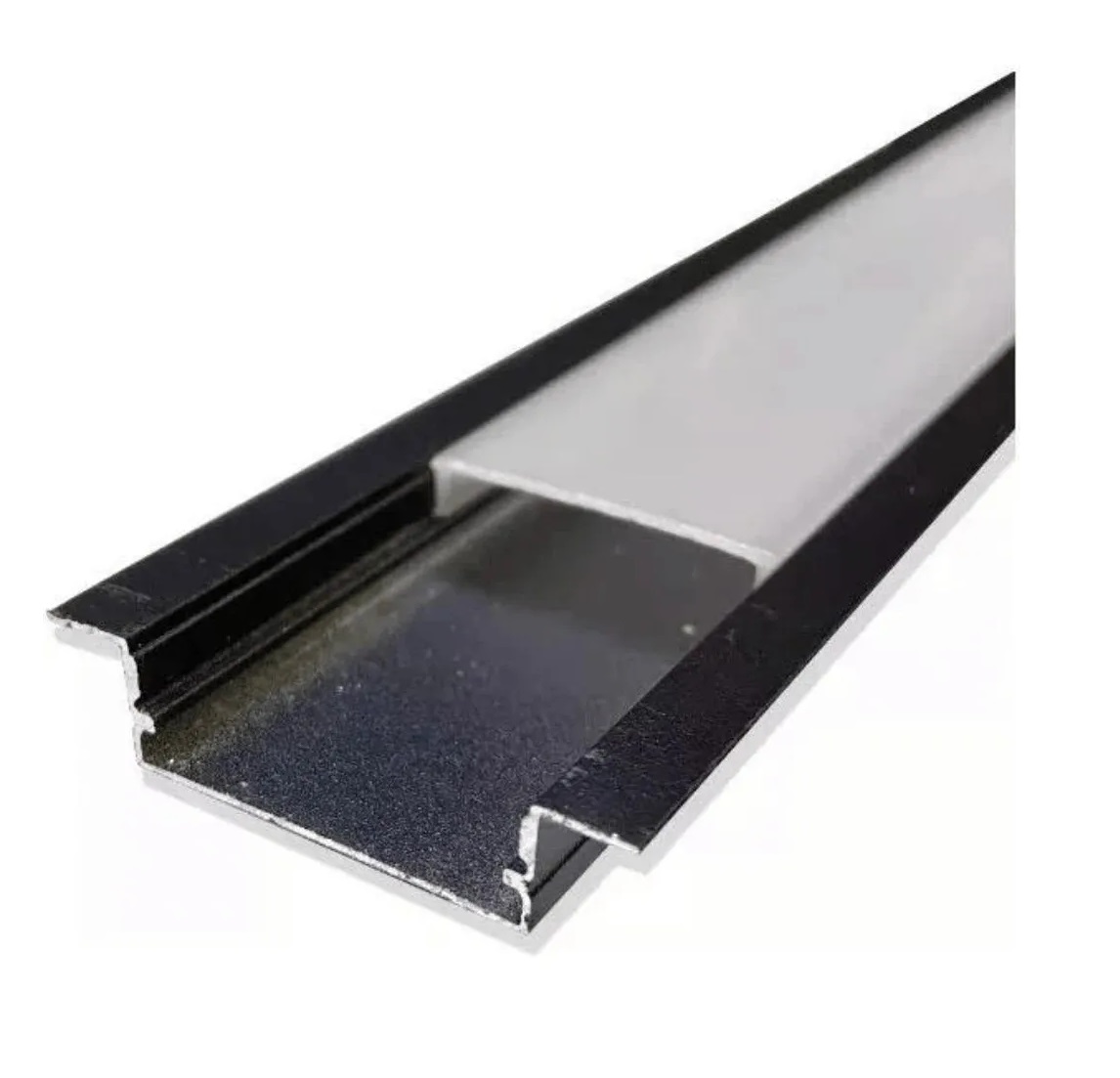 Perfil de Alumínio de Embutir 30,2 x 9,6MM x 2 m Preto EBFIL60972 Embuled