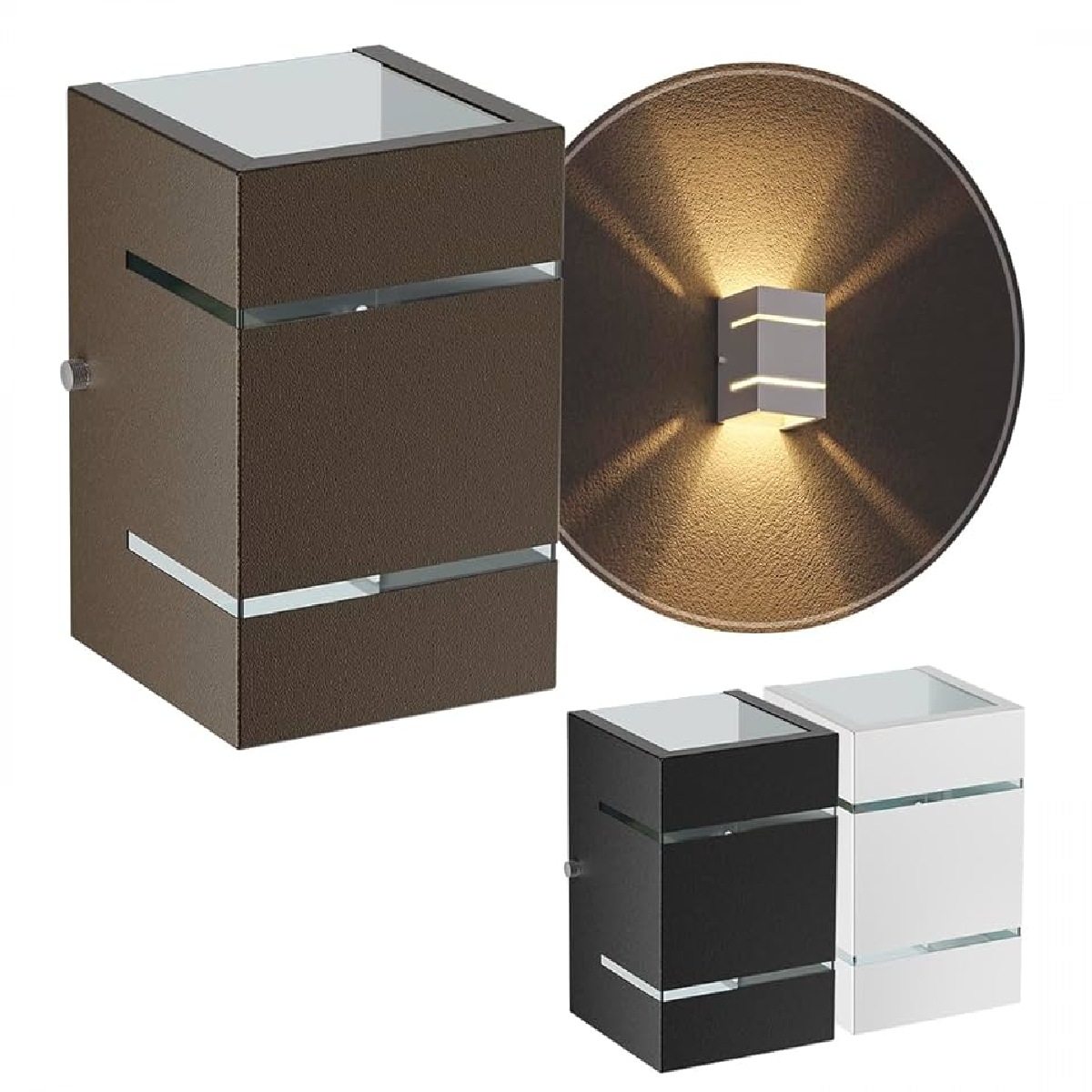 Arandela de Alumínio 2 Focos 1 Aleta 14 x 12 x 12,5 1x G9 Marrom MOD1205MR Foco Iluminação