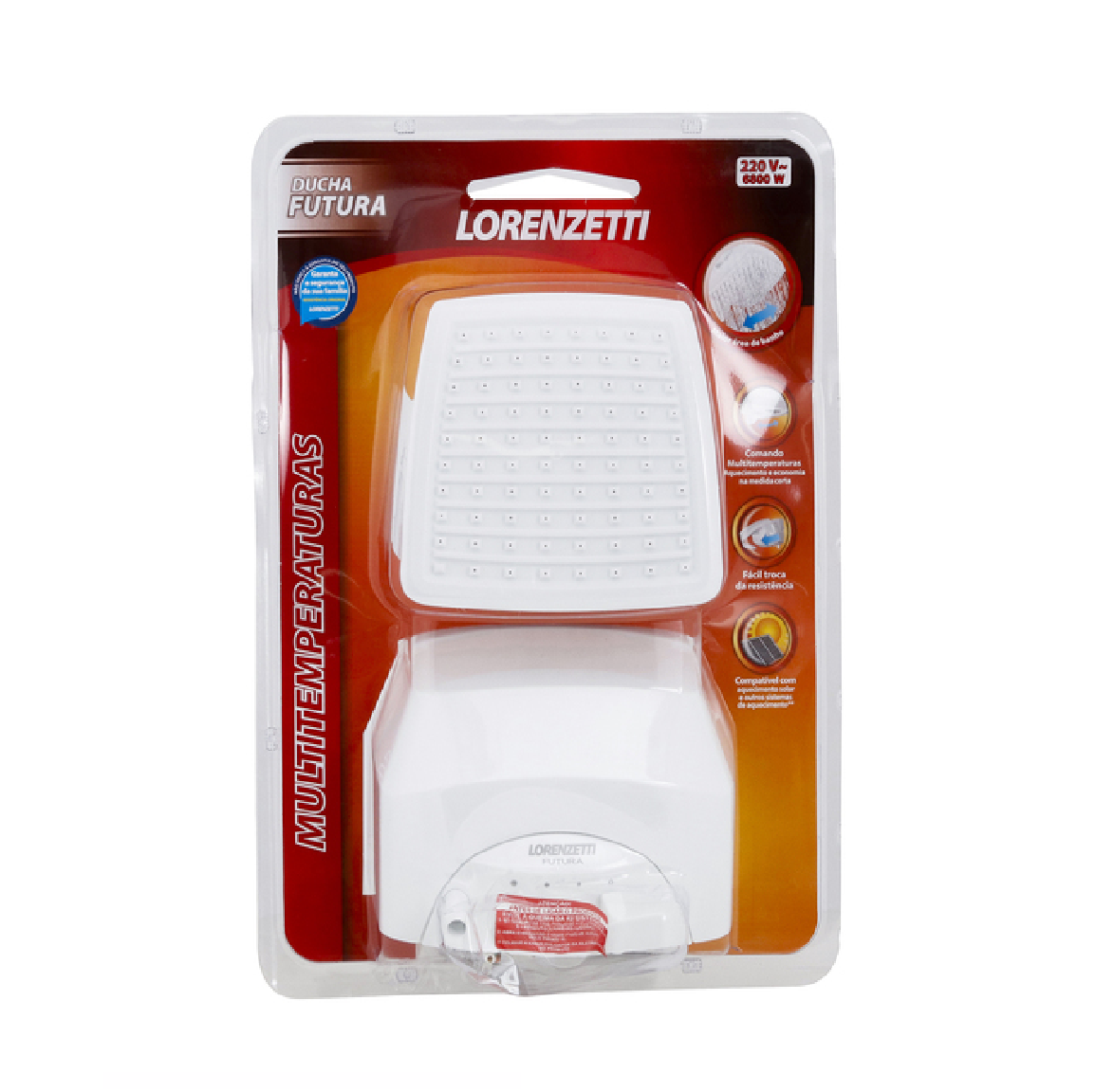 Chuveiro Futura Multitemperaturas 6800 W 220 V Branco Lorenzetti