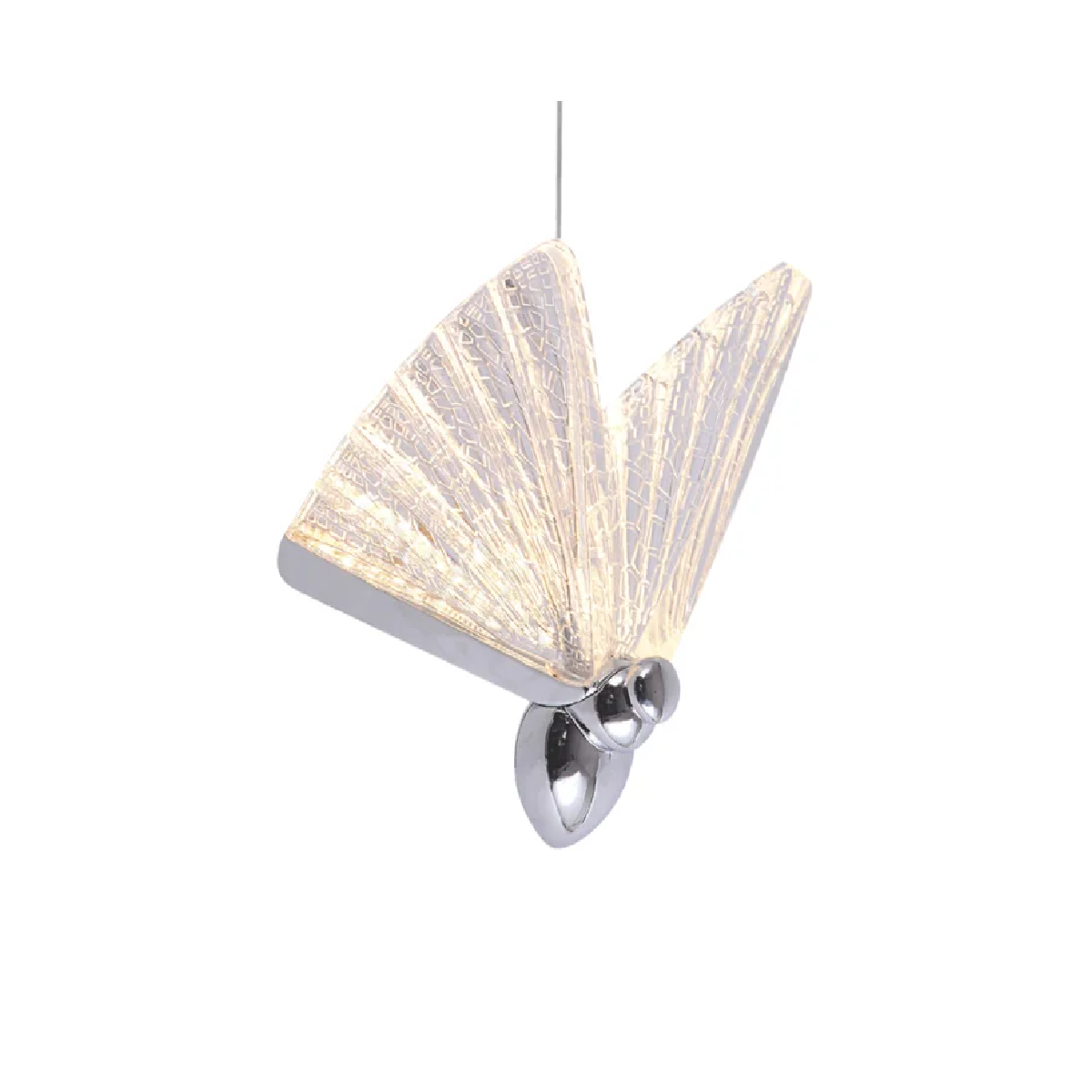 Pendente LED Borboleta 22 x 22 cm 6 W 3000 K Bivolt Cromado QD05102 Sindora