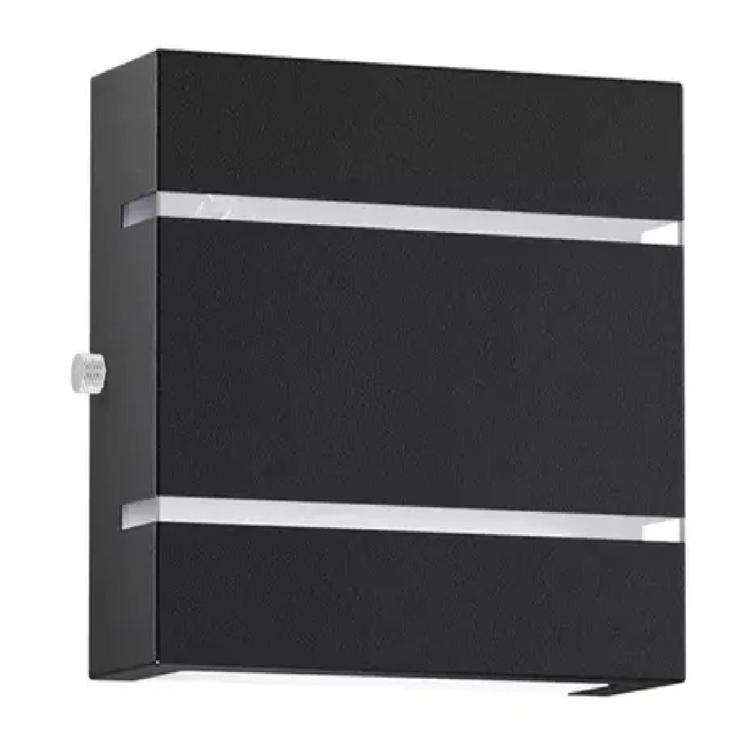 ARANDELA ALUMINIO 2 FOCO C/1FRIZOS 12X12X5CM 1X G-9 PRETA MOD103FPT