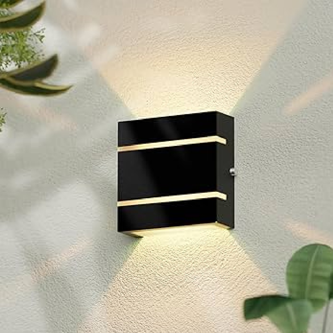 ARANDELA ALUMINIO 2 FOCO C/1FRIZOS 12X12X5CM 1X G-9 PRETA MOD103FPT