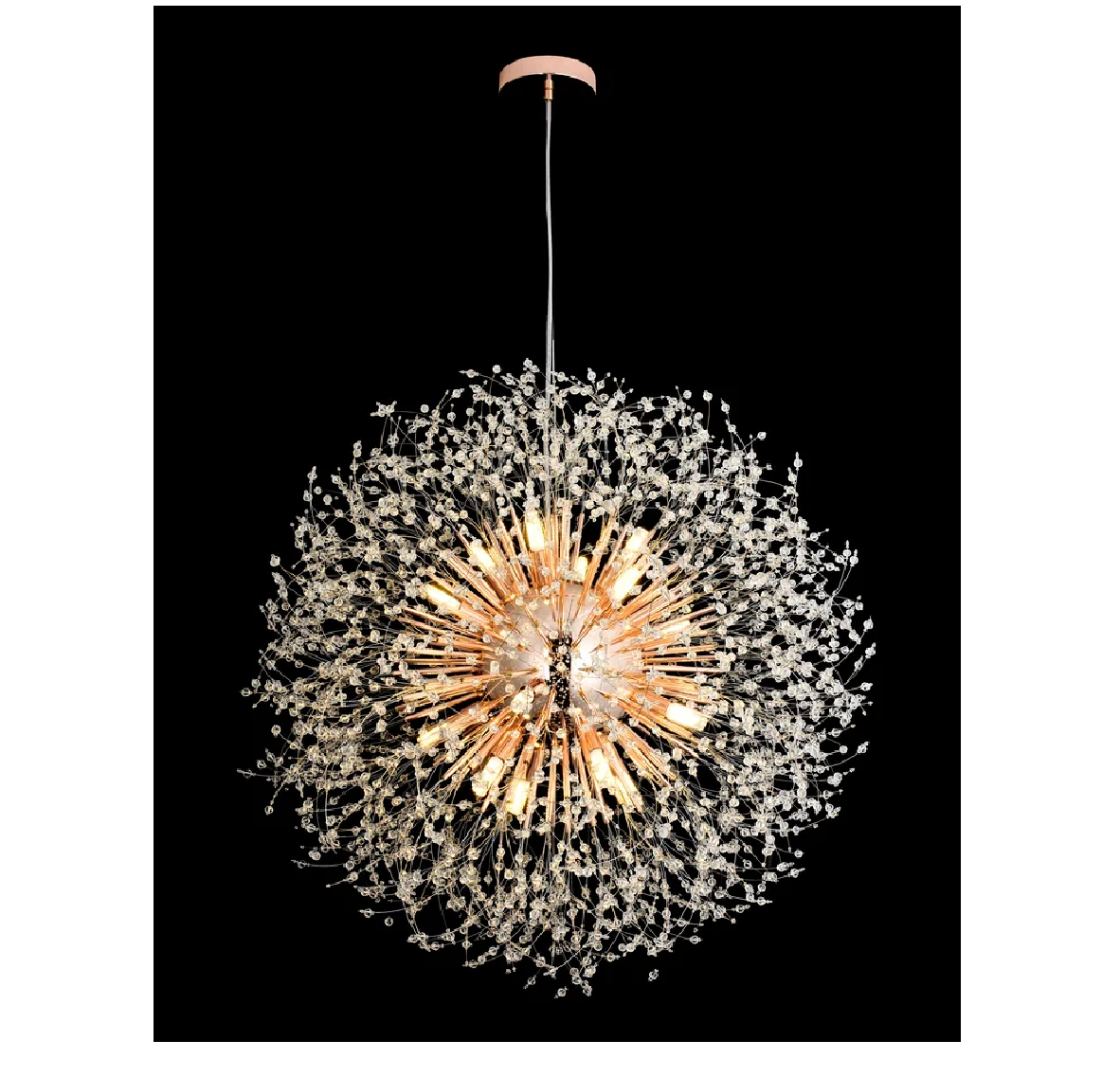 PENDENTE CRISTAL 60CM 12X G9 ROSE DCD00762