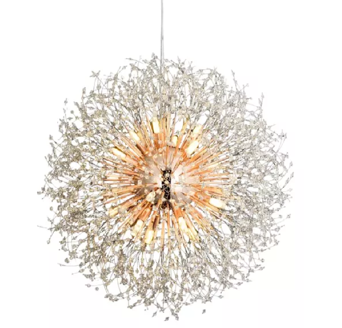 PENDENTE CRISTAL 60CM 12X G9 ROSE DCD00762