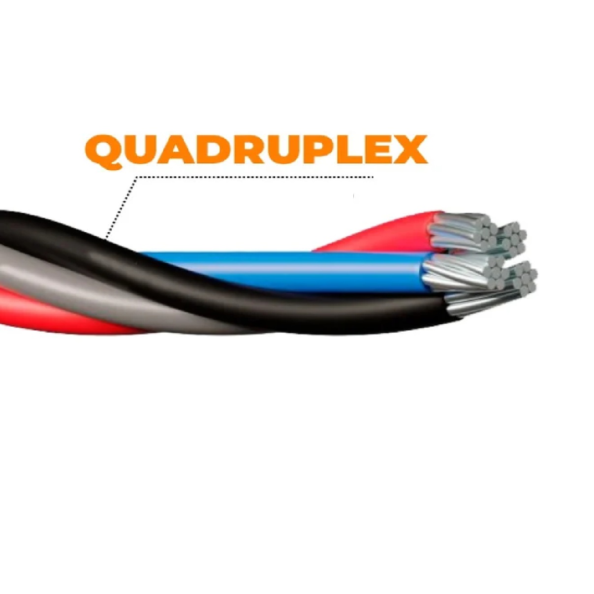 Cabo multiplexado 4 x 16,00 mm² Preto, cinza, vermelho e azul Elétrica Bichuette por Metro