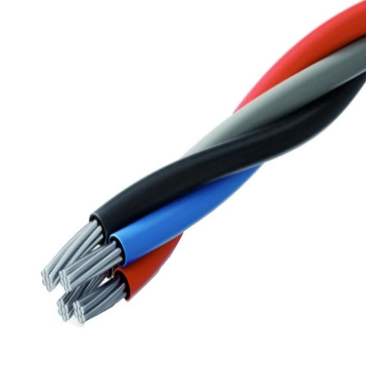Cabo multiplexado 4 x 16,00 mm² Preto, cinza, vermelho e azul Elétrica Bichuette por Metro