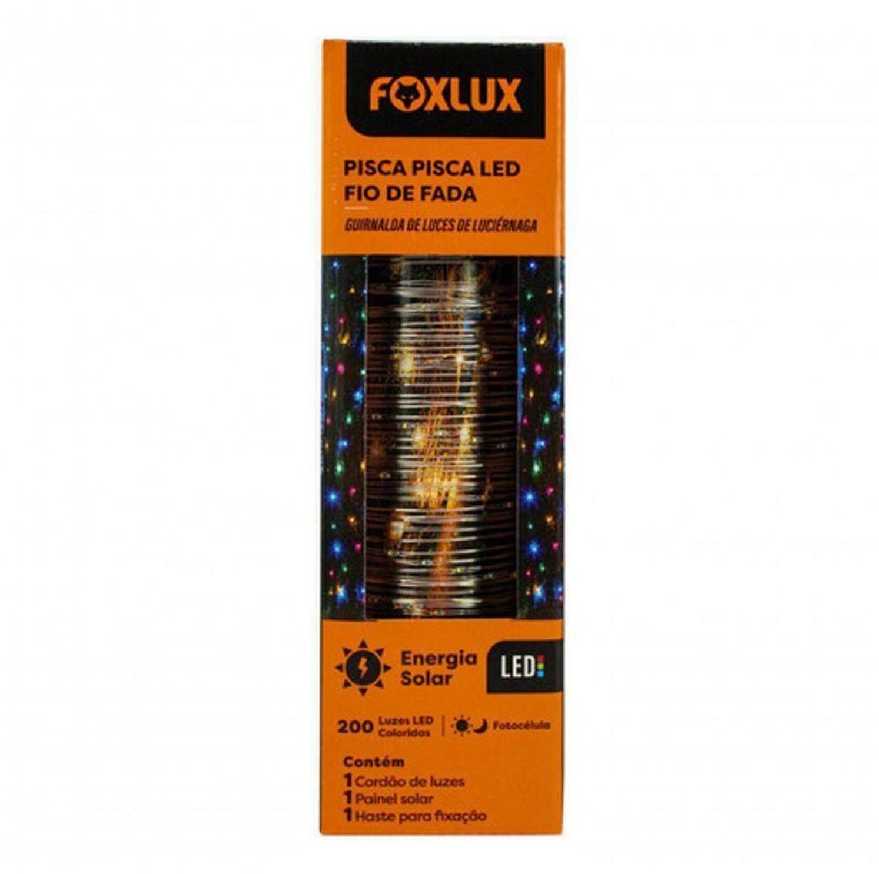 Cordão Solar LED com 200 Luzes Coloridas LED39.01 Foxlux