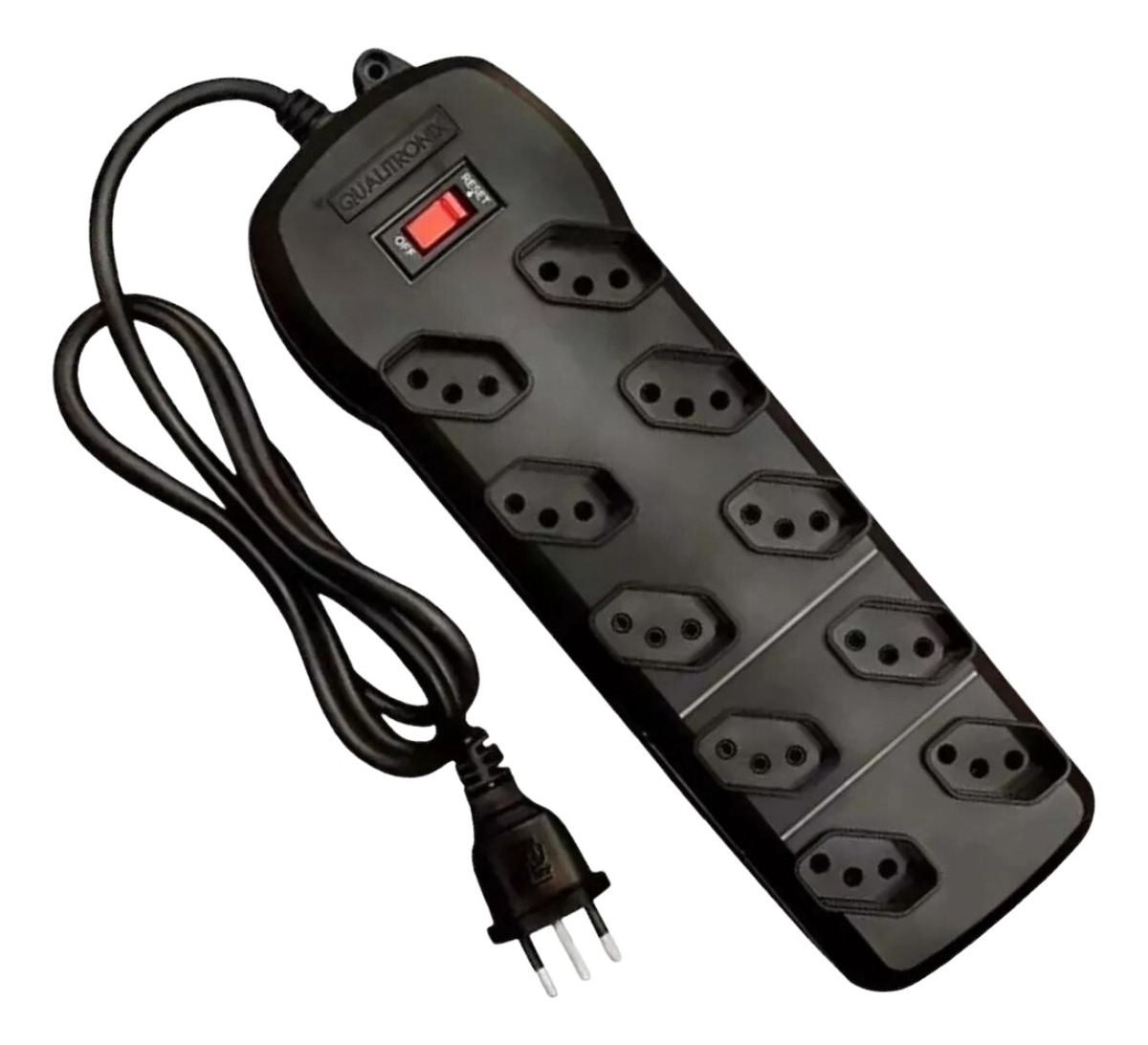 Filtro Linha 10 Tomadas Bivolt Preto QFL10 Qualitronix