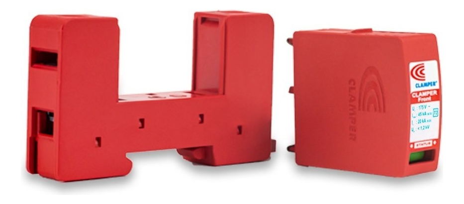 DISJUNTOR PROTETOR DE SURTO DPS MONOPOLAR AUTOMATICO CLAMPER FRONT V 175V 45KA CLASSE 2 PROTECAO ELETRICA