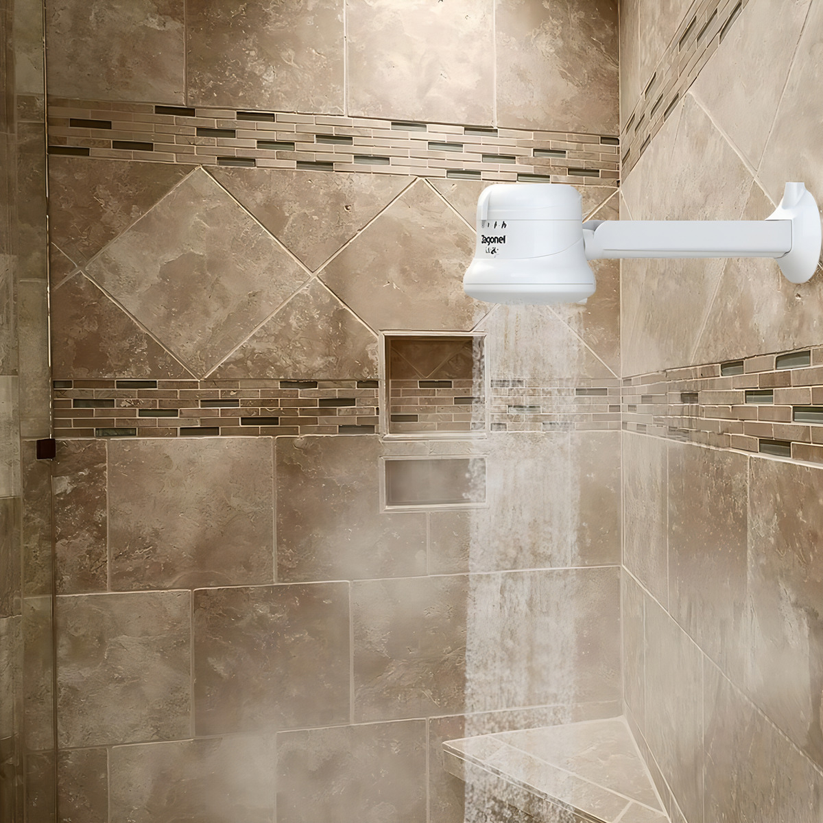 Ducha Chuveiro Ideale Plus Elétrico 4 Temperatura 6800 W 220 V Branco Fixo Zagonel
