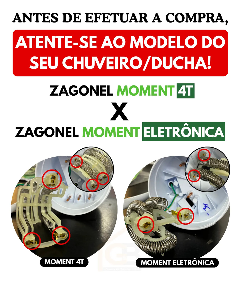 Resistência Ducha Moment Eletrônica/sublime/move 220 V 7500 W Prateado Polido Zagonel
