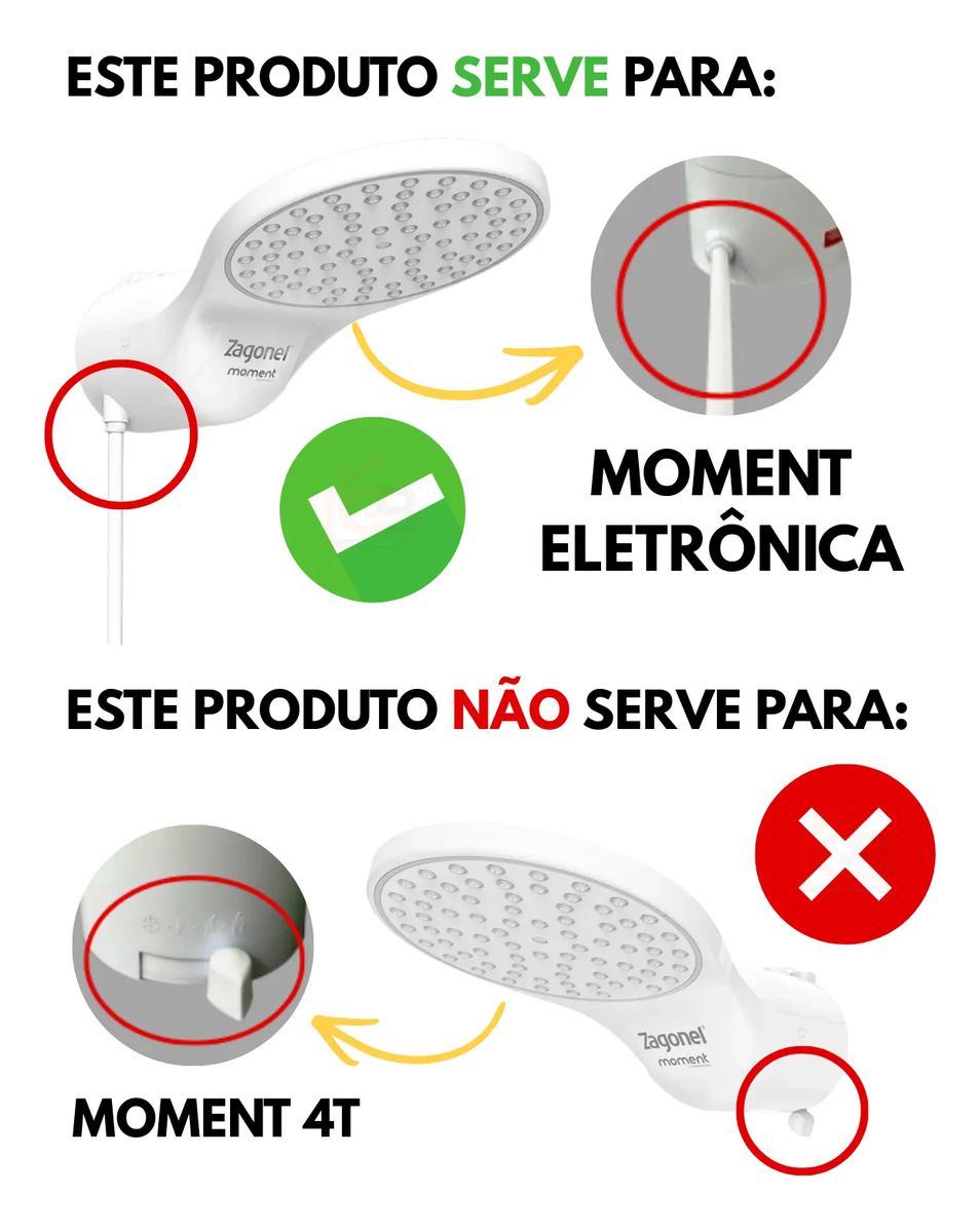 Resistência Ducha Moment Eletrônica/sublime/move 220 V 7500 W Prateado Polido Zagonel