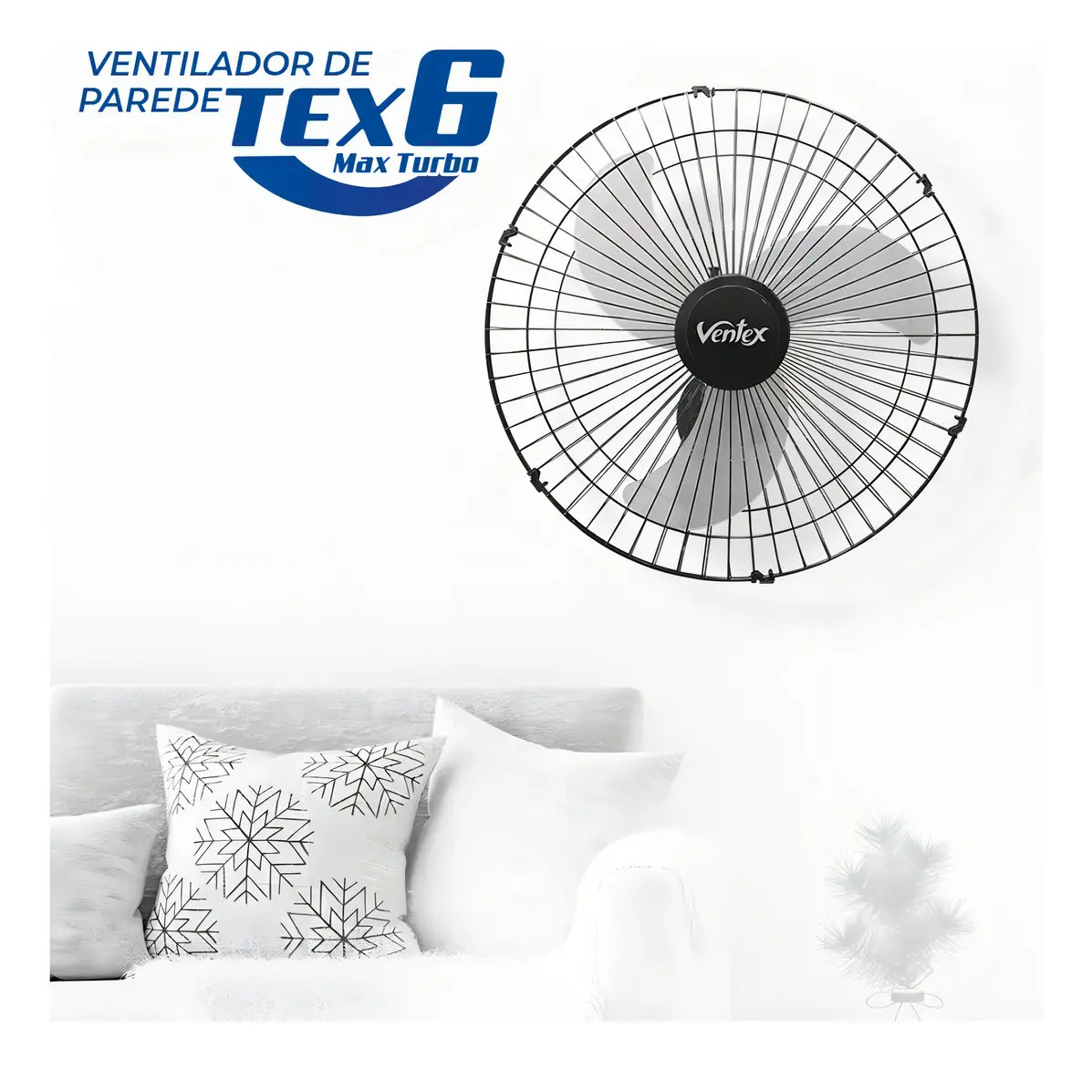 Ventilador de Parede Max Turbo 60 cm 210 W Bivolt Preto Ventex