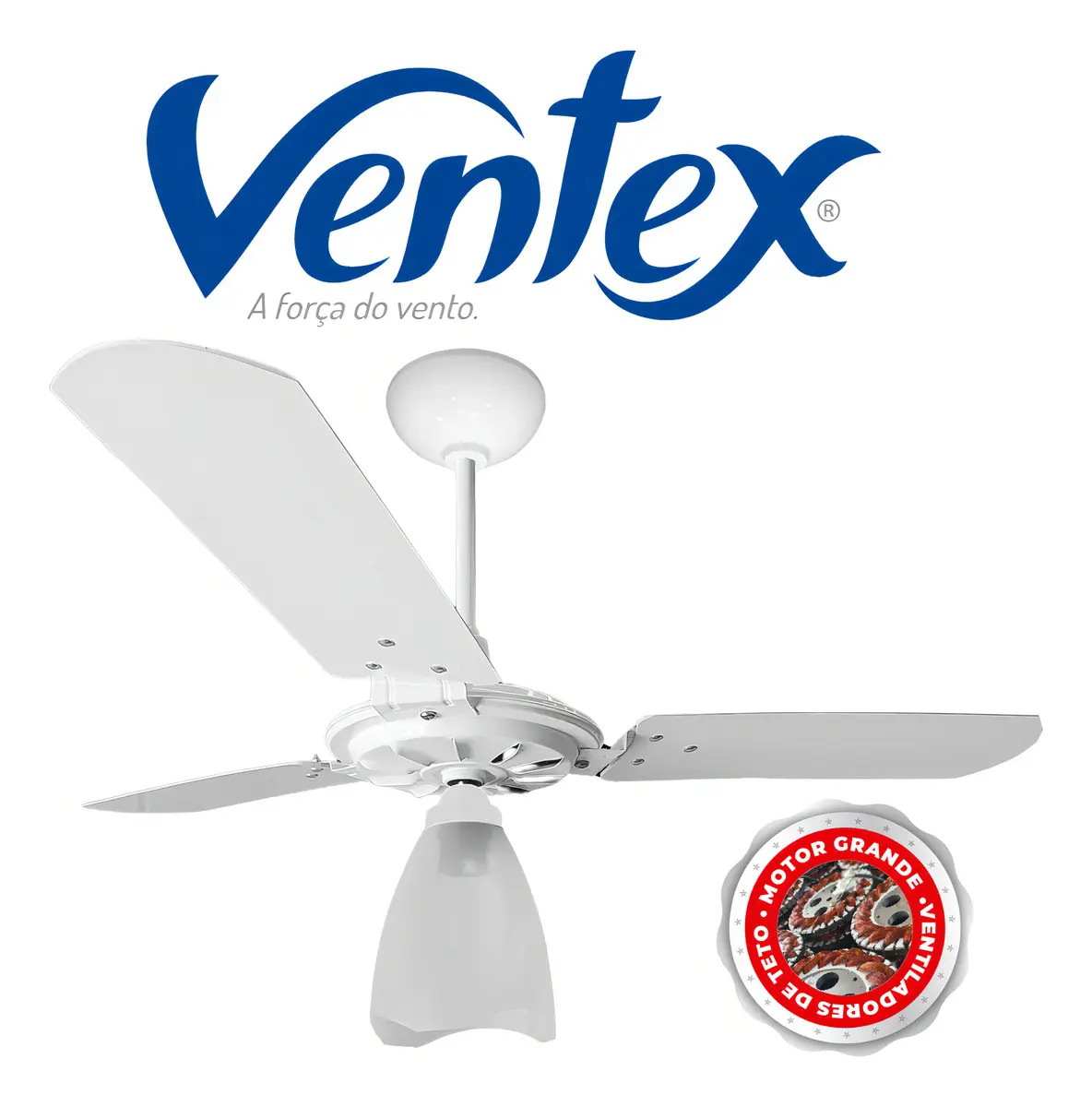 Ventilador de Teto Yris 3 Pás 127 V 150 W Branco/Branco 1,015 m Ventex