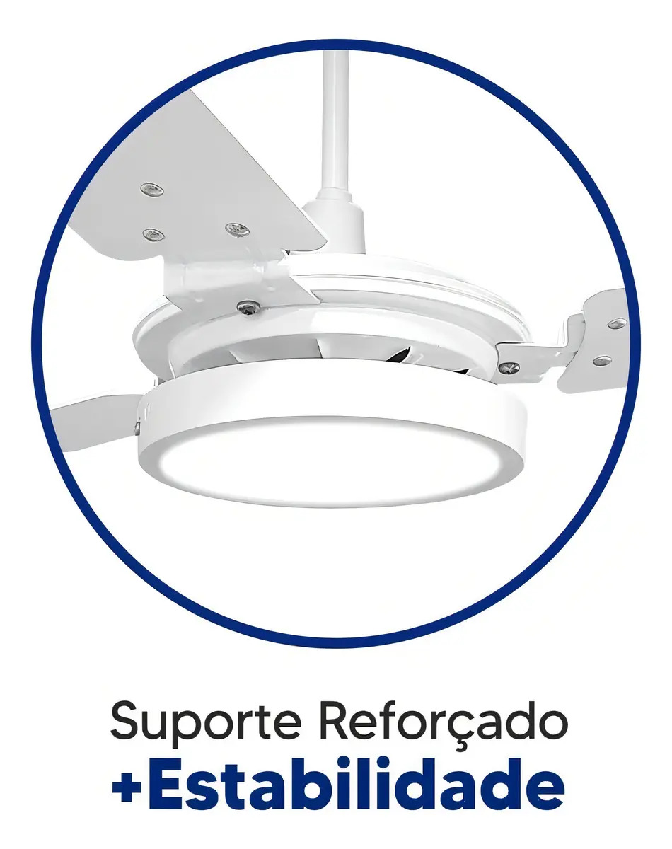 Ventilador de Teto Valen LED 3 Pás 127 V 150 W LED 6500 K Branco/Branco 1,1 m Ventex