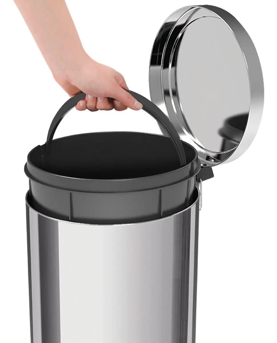Lixeira Aço Inox Com Pedal Loop 12 Litros - Tramontina