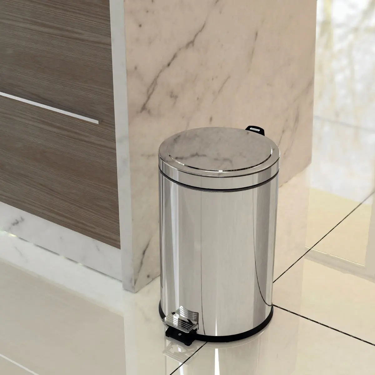 Lixeira Aço Inox Com Pedal Loop 12 Litros - Tramontina