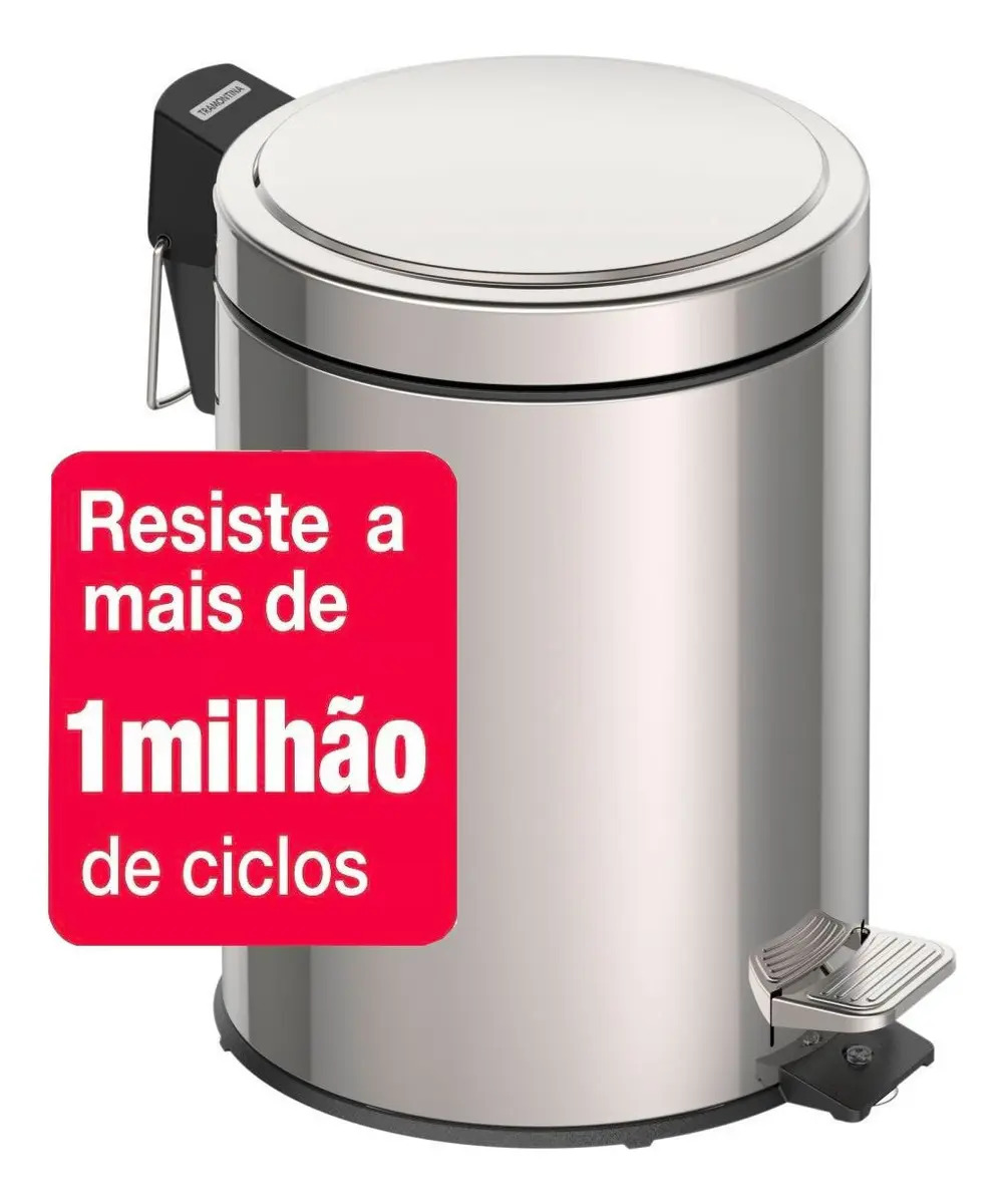 Lixeira Aço Inox Com Pedal Loop 12 Litros - Tramontina