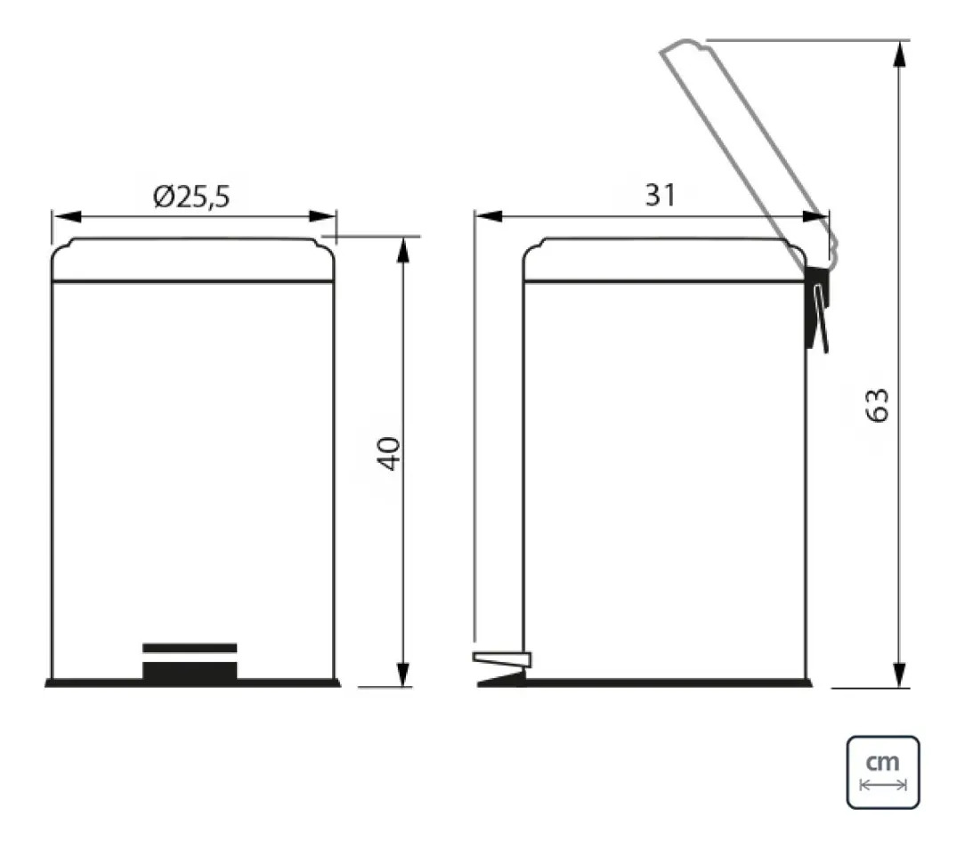 Lixeira Aço Inox Com Pedal Loop 12 Litros - Tramontina