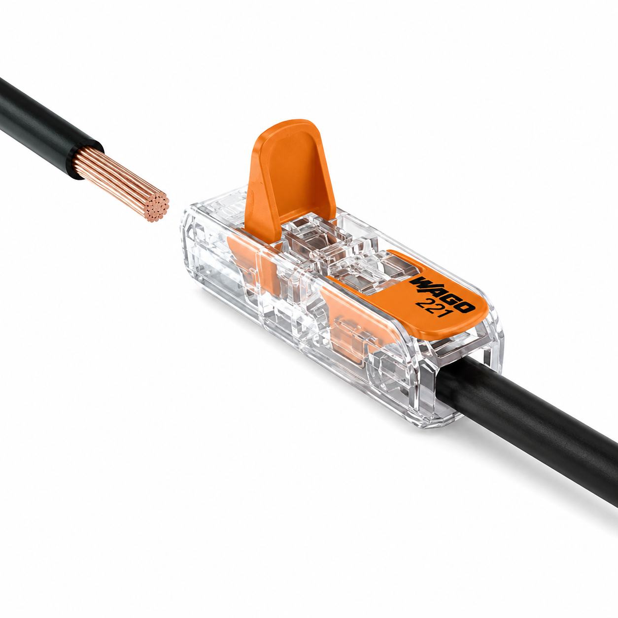 Conector Emenda 2 Polos Inline Flexível 32A 0,14-4,00mm² Wago 221-2411